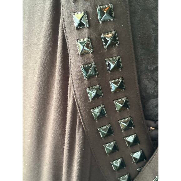 GUESS Women's Open Front Long Sleeve Studded Cardigan Jersey Knit - Picture 4 of 5